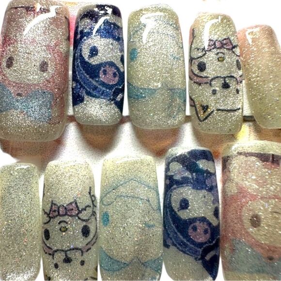 10PcsâPressâOn
Nails/silverâGlittersâprintâstatementânailsâinspiredâbyâmyâmelody - Picture 13 of 17